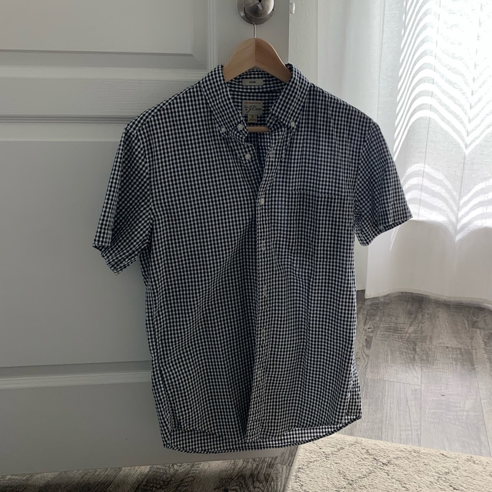 J.Crew gingham short sleeve button down
